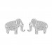 925 Sterling Silver Elephant CZ Earrings Butterfly Push Back Studs