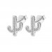 925 Sterling Silver Cactus CZ Earrings Butterfly Push Back Studs