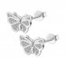 925 Sterling Butterfly CZ Earrings Butterfly Push Back Studs