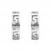 925 Sterling Silver Aztec CZ Earrings Latch Back Hoop