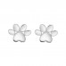 925 Sterling Silver Dog Paw CZ Earrings Butterfly Push Back Studs