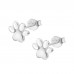 925 Sterling Silver Dog Paw CZ Earrings Butterfly Push Back Studs