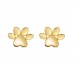 14K Yellow Gold Plated 925 Sterling Silver Dog Paw CZ Earrings Butterfly Push Back Studs