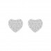 925 Sterling Silver Heart CZ Earrings Butterfly Push Back Studs