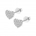 925 Sterling Silver Heart CZ Earrings Butterfly Push Back Studs