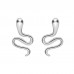 925 Sterling Silver Snake CZ Earrings Butterfly Push Back Studs