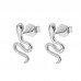 925 Sterling Silver Snake CZ Earrings Butterfly Push Back Studs