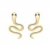 14K Yellow Gold Plated 925 Sterling Silver Snake CZ Earrings Butterfly Push Back Studs