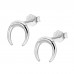 925 Sterling Silver Bullring CZ Earrings Butterfly Push Back Studs