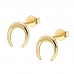 14K Yellow Gold Plated 925 Sterling Silver Bullring CZ Earrings Butterfly Push Back Studs