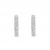 925 Sterling Silver 8 Stone CZ Earrings Latch Back Hoop