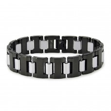 Two Tone Gladiator Tungsten Carbide Link Bracelet