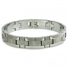 Tungsten Carbide Wood Pattern Link Bracelet