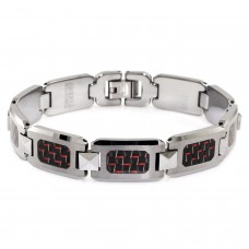 Tungsten Carbide Pyramid Connector Red Carbon Fiber Inlay Link Bracelet