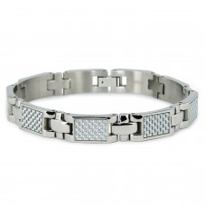 Titanium White Carbon Fiber Inlay Bracelet