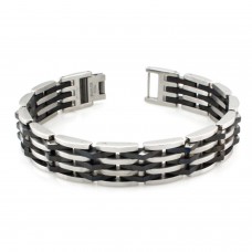 Stainless Steel 3-Tier Link Bracelet