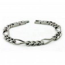 Stainless Steel High Polish Figaro Link Bracelet