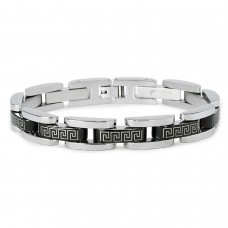 Stainless Steel Laser Greek Pattern Bracelet