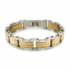 Two-Tone Stainless Steel Link Bracelet