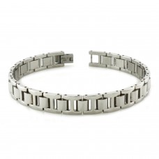 Stainless Steel Classic Half-Dome Link Bracelet