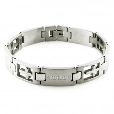 Stainless Steel Inspirational Words Cross Bracelet