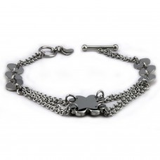 Stainless Steel Four Leaf Clover Link Bracelet