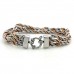 Stainless Steel Triple Braid Rose Gold & Silver Rope Chain Bracelet