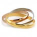 Stainless Steel Gold, Silver, & Rose Gold Intertwined Bangle