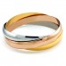 Stainless Steel Gold, Silver, & Rose Gold Intertwined Bangle