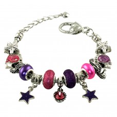 Metal Alloy Starfish Seahorse Nautical Themed Bead Charm Bracelet