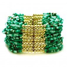 Multi-strand Green Layering Exotic Stretchable Bracelet