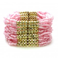 Multi-strand Layering Pink Exotic Stretchable Bracelet