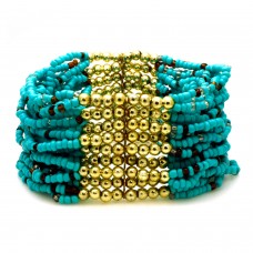 Multi-strand Layering Turquoise Exotic Stretchable Bracelet