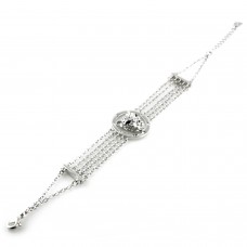 Swarovski Elements Jaguar Head Charm Strand Bracelet