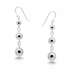 Sterling Silver Dangling Bead Earrings