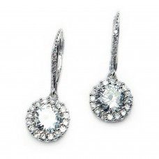 Sterling Silver Cyrstal Clear Drop Earrings