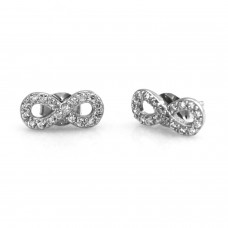 Sterling Silver Infinity Cubic Zirconia Stud Earrings