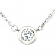 Stainless Steel Cubic Zirconia Necklace