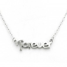 Stainless Steel Inspirational Monogram Forever Necklaces