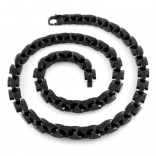 Stainless Steel Black Link Necklace