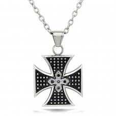 Stainless Steel Biker Cross Pendant