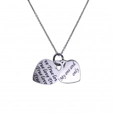 Stainless Steel True Love Double Heart Pendant