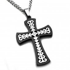 Stainless Steel Two Tone Celtic Cross Pendant