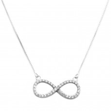 Sterling Silver CZ Infinity Pendant