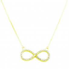 Sterling Silver CZ Gold Plated Infinity Pendant