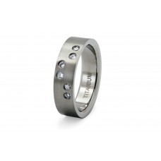 Titanium Cubic Zirconia Brush Finish Ring