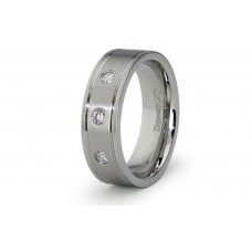 Titanium 3 Cubic Zirconia Ring