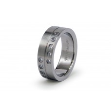 7.5 mm Titanium Cubic Zirconia Wedding Band