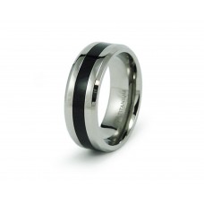 8 mm Titanium Black Resin Inlay Ring