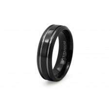 7 mm Black Titanium Grove Ring